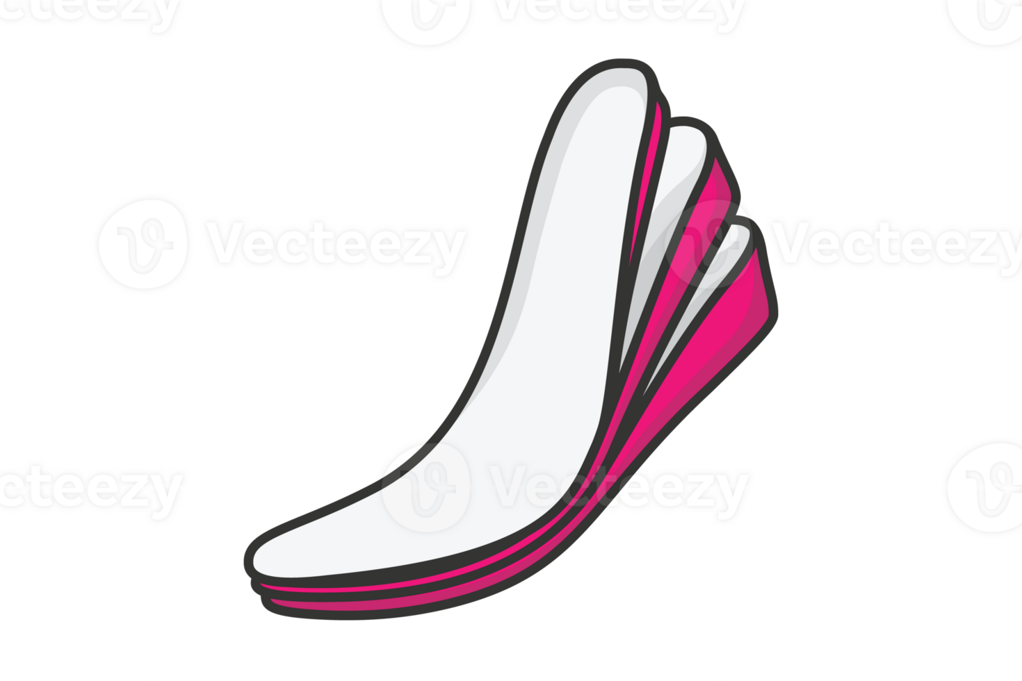 Comfortable shoes arch support insoles illustration. Fashion object icon concept. Two-layered shoe arch support insole design. png