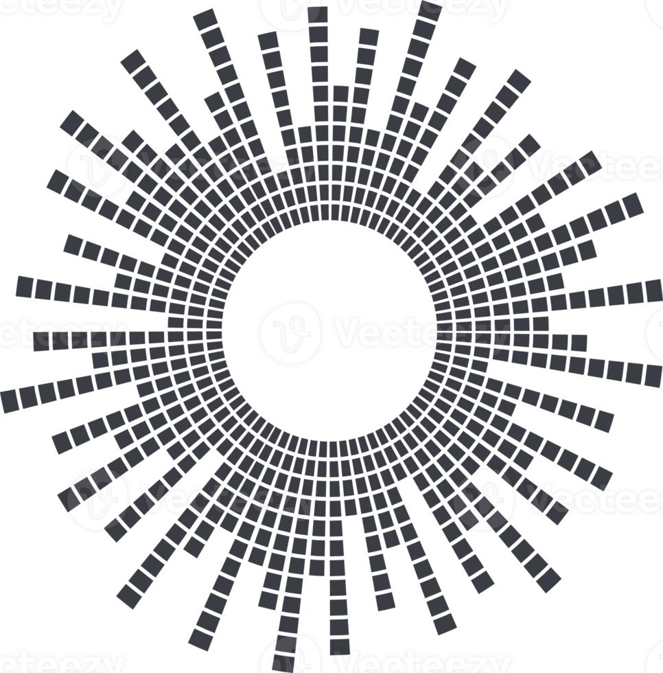 Circle sound wave. Audio music equalizer. Round circular icon. Spectrum radial pattern and frequency frame. png