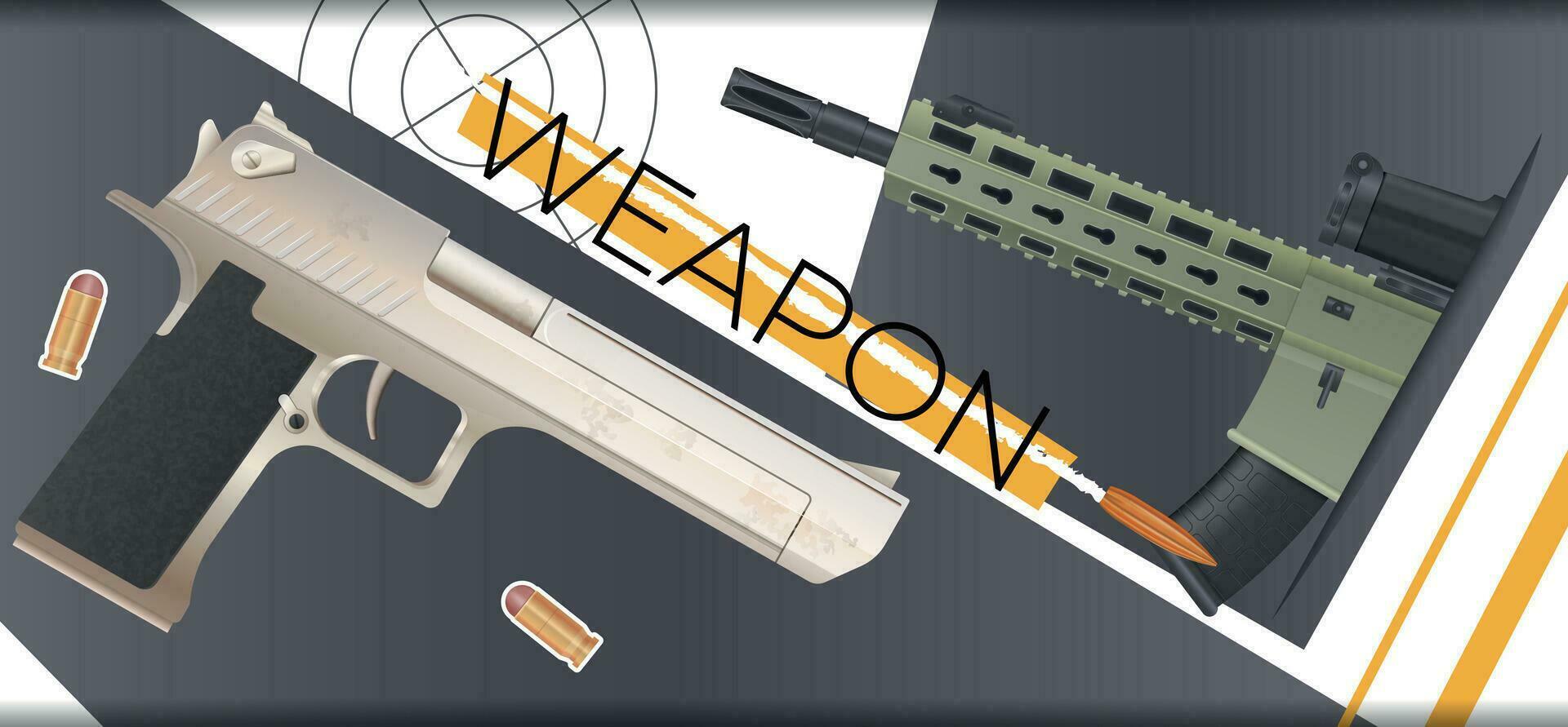 Weapon War Realistic Collage vector