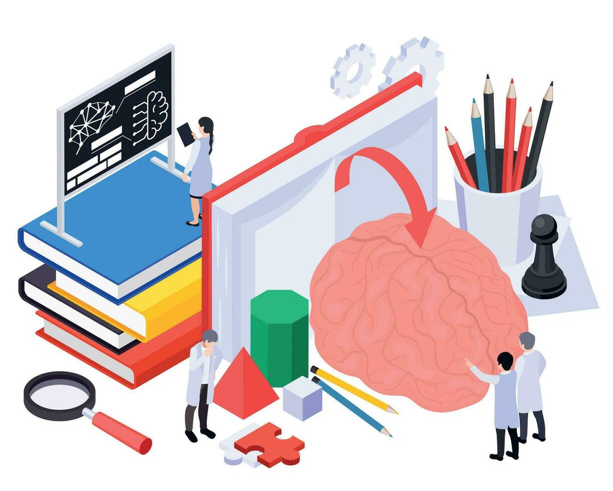 Neuromarketing Isometric Concept vector
