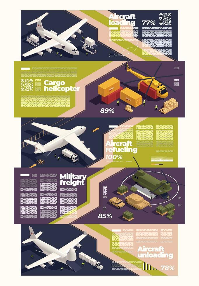 Air Cargo Isometric Set vector