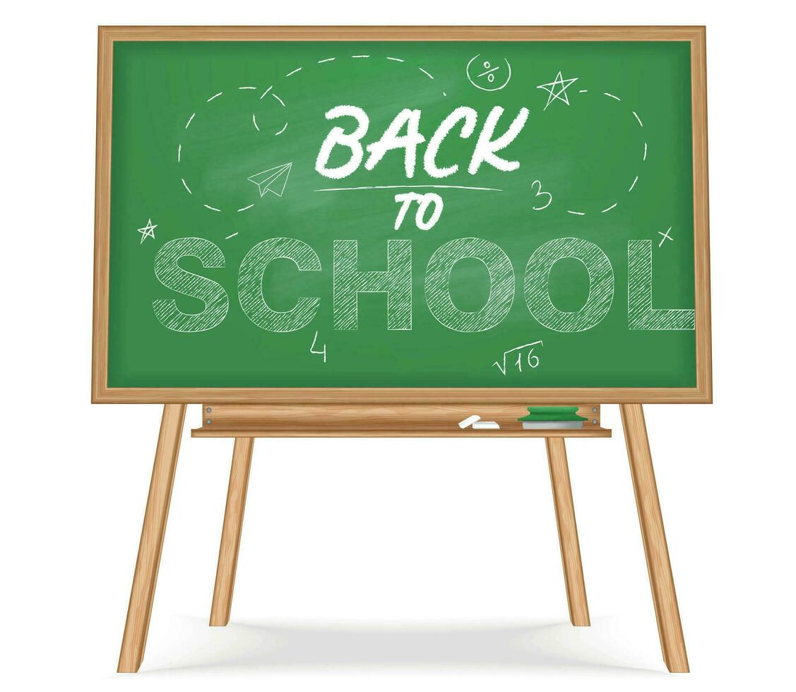 Blackboard Easel Realistic Composition vector