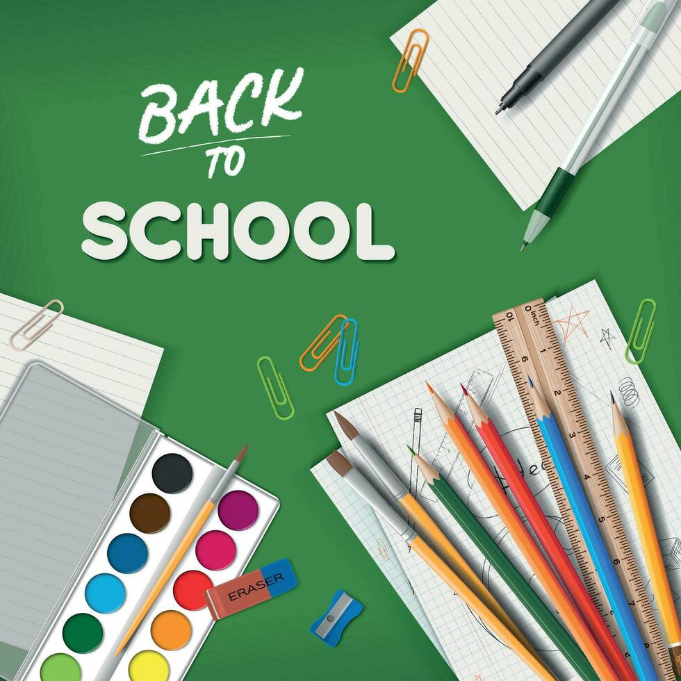 Back To School Realistic Composition vector