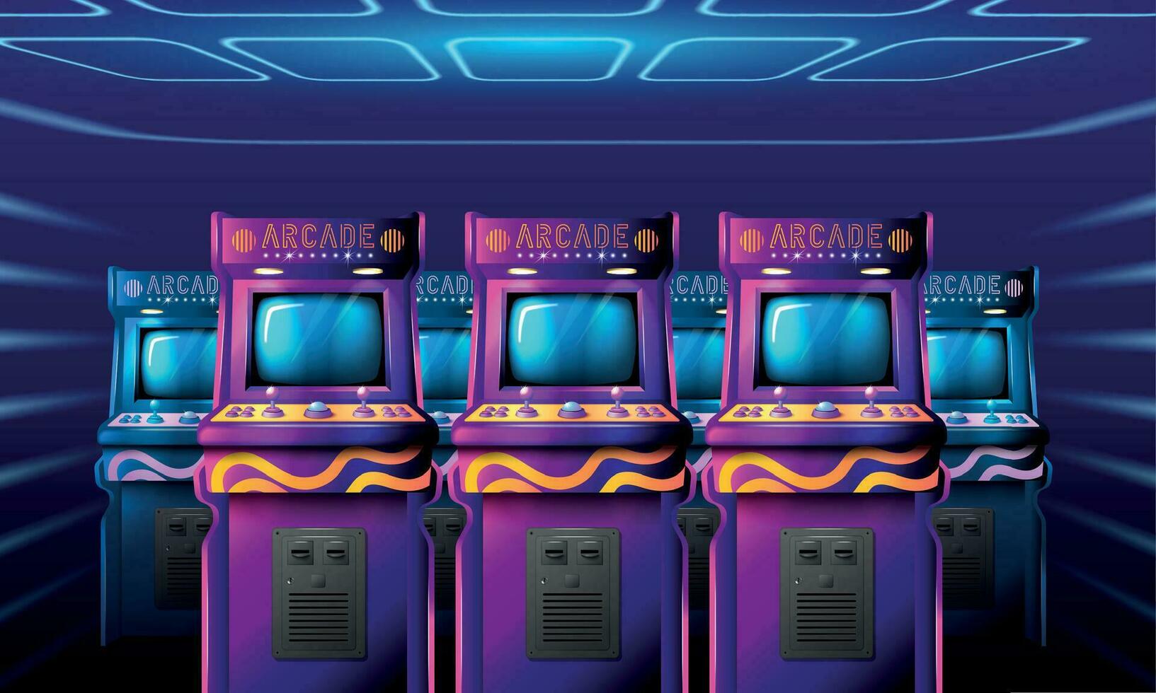 retro arcada máquinas composición vector