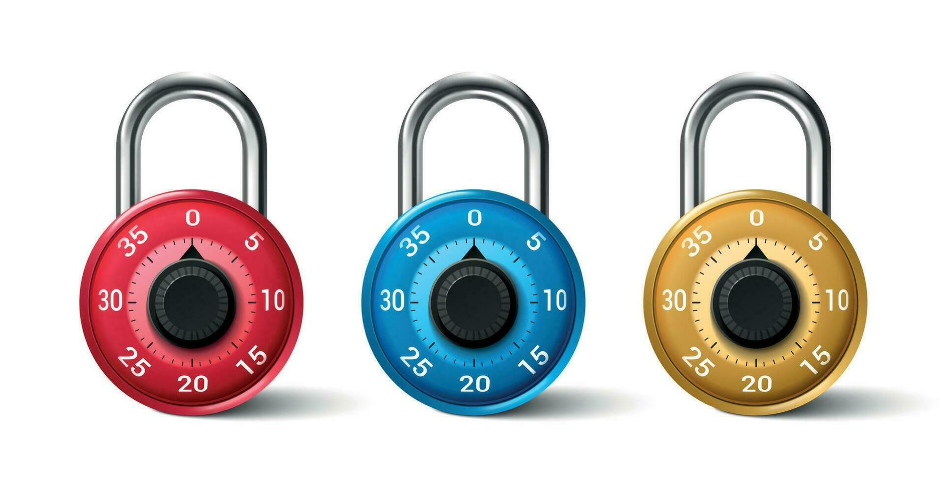 Locks Realistic Set vector