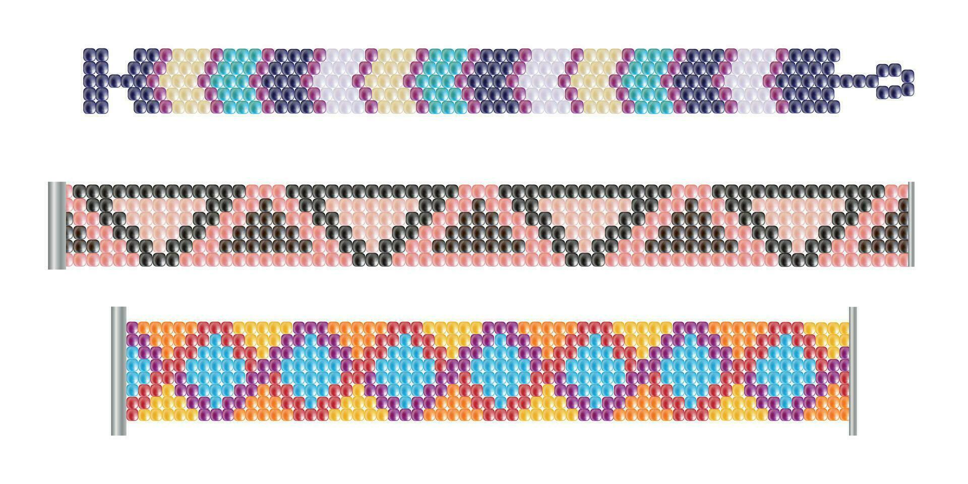 hippie pulsera adornos conjunto vector