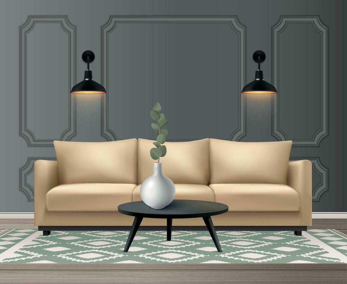 Realistic Interior Illustration vector