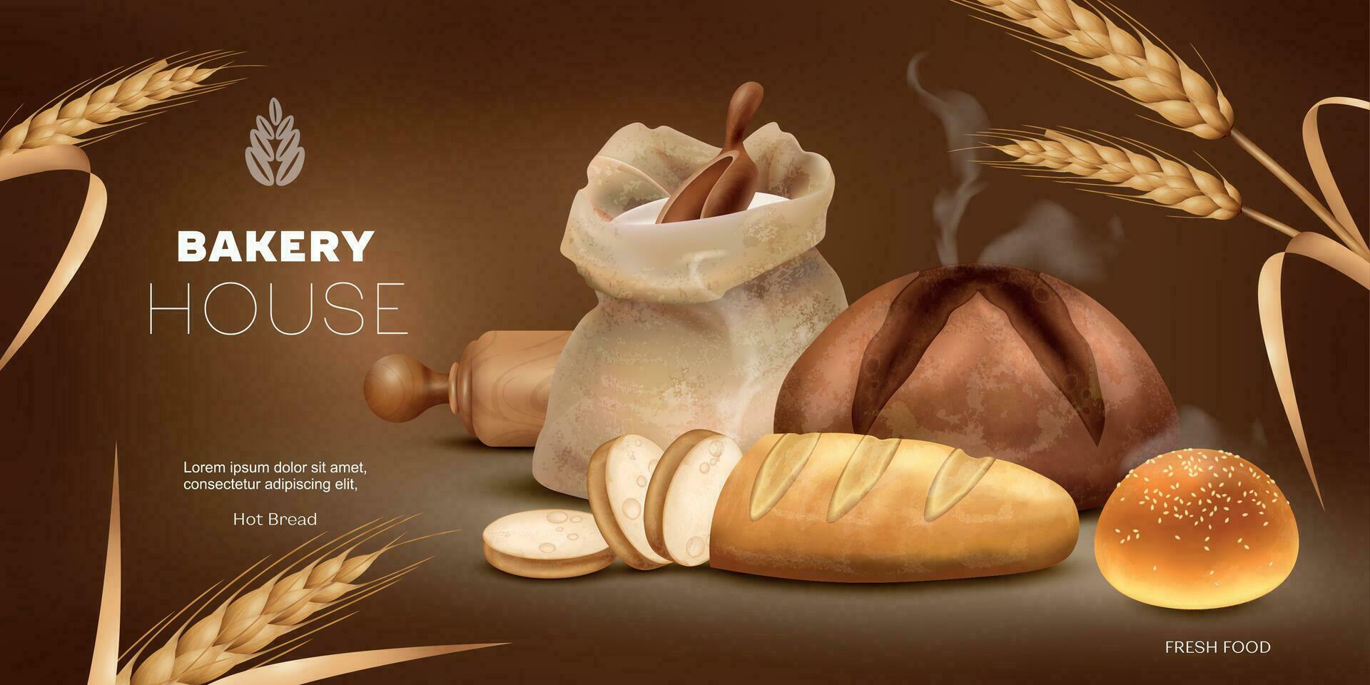 Realistic Bakery Poster vector