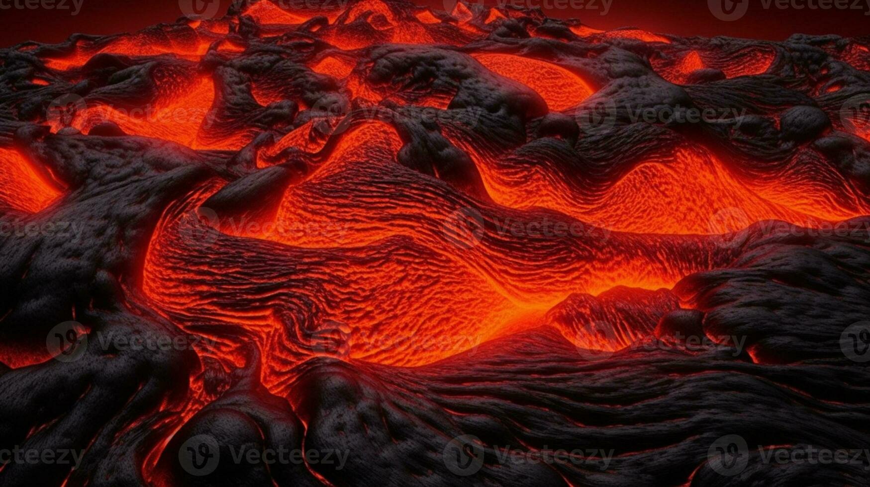 Abstract volcanic style background, hot lava flow AI Generated photo