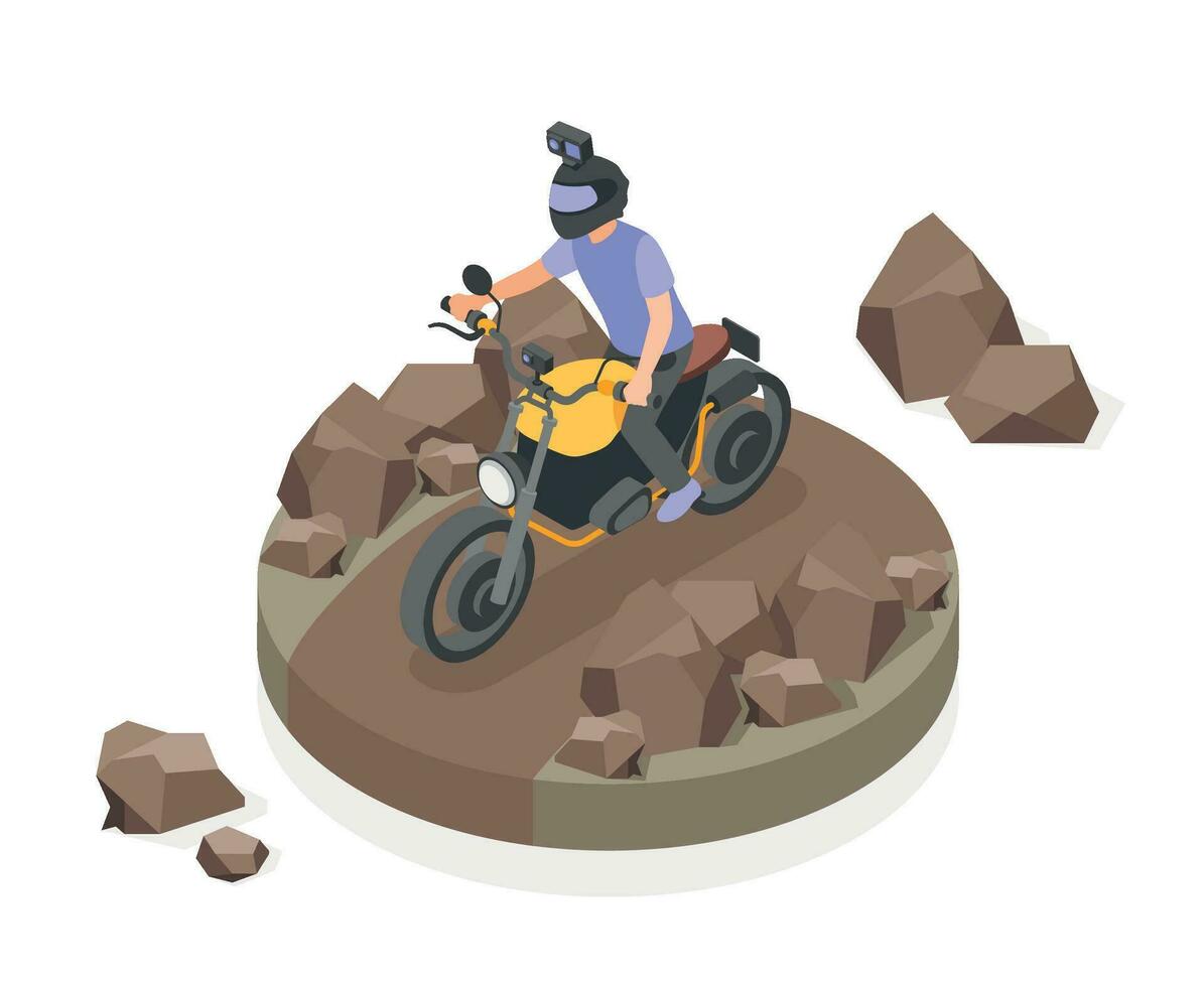 Action Camera Isometric Composition vector