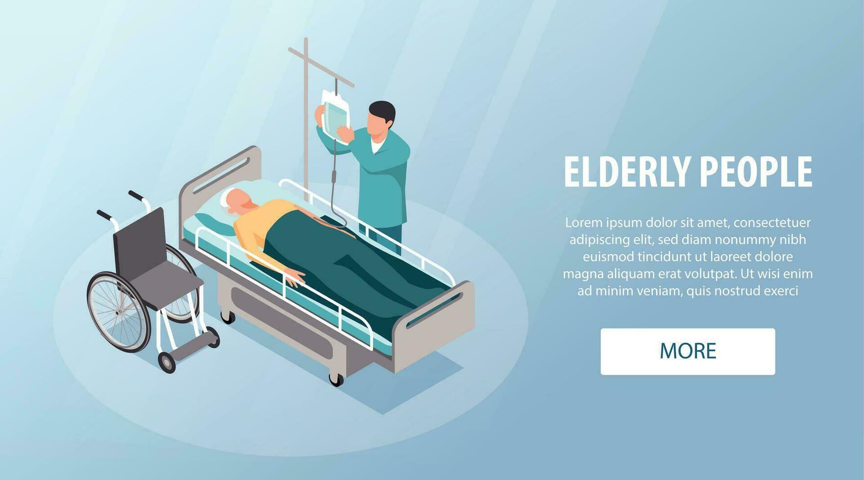 Elderly People Hospital Banner vector