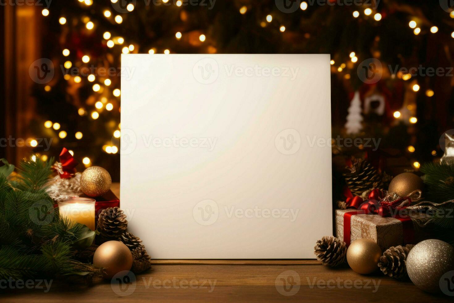 Blank canvas christmas on add background. Generate Ai photo