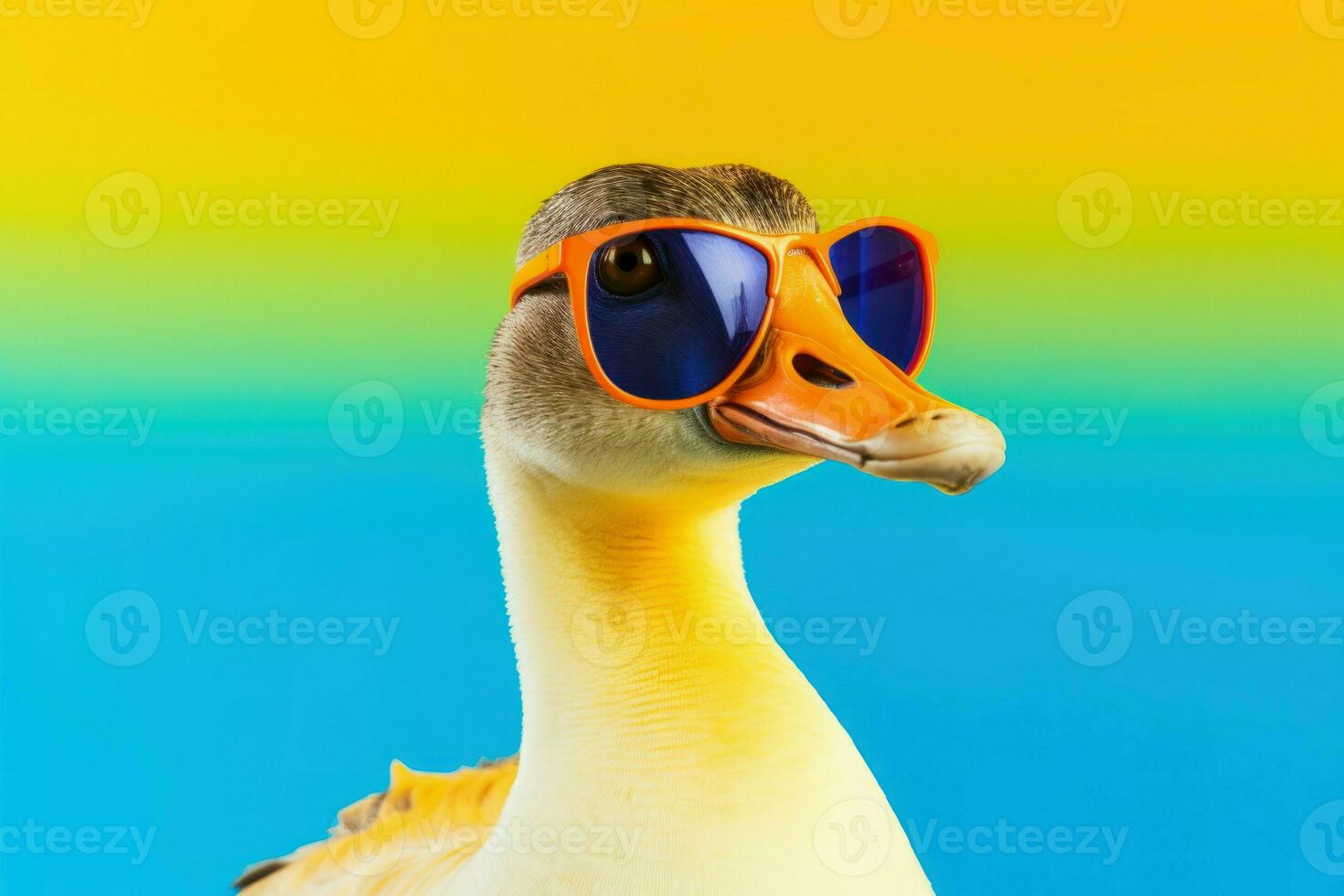 Goose colorful duck. Generate Ai photo