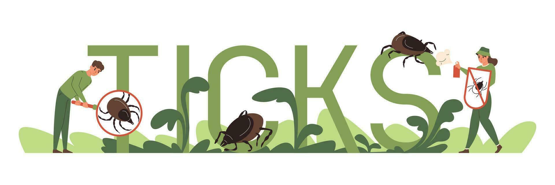 Insects Ticks Text Concept vector
