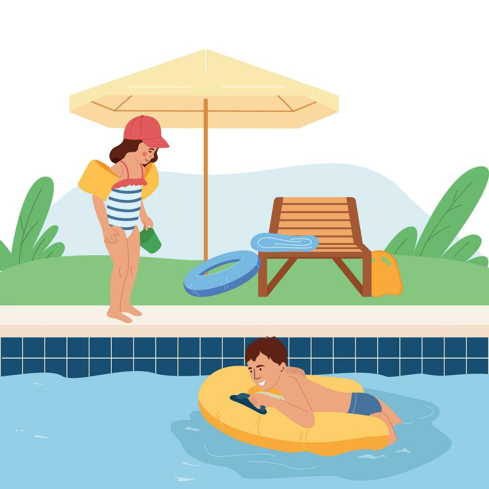 Pool Safety Concept vector