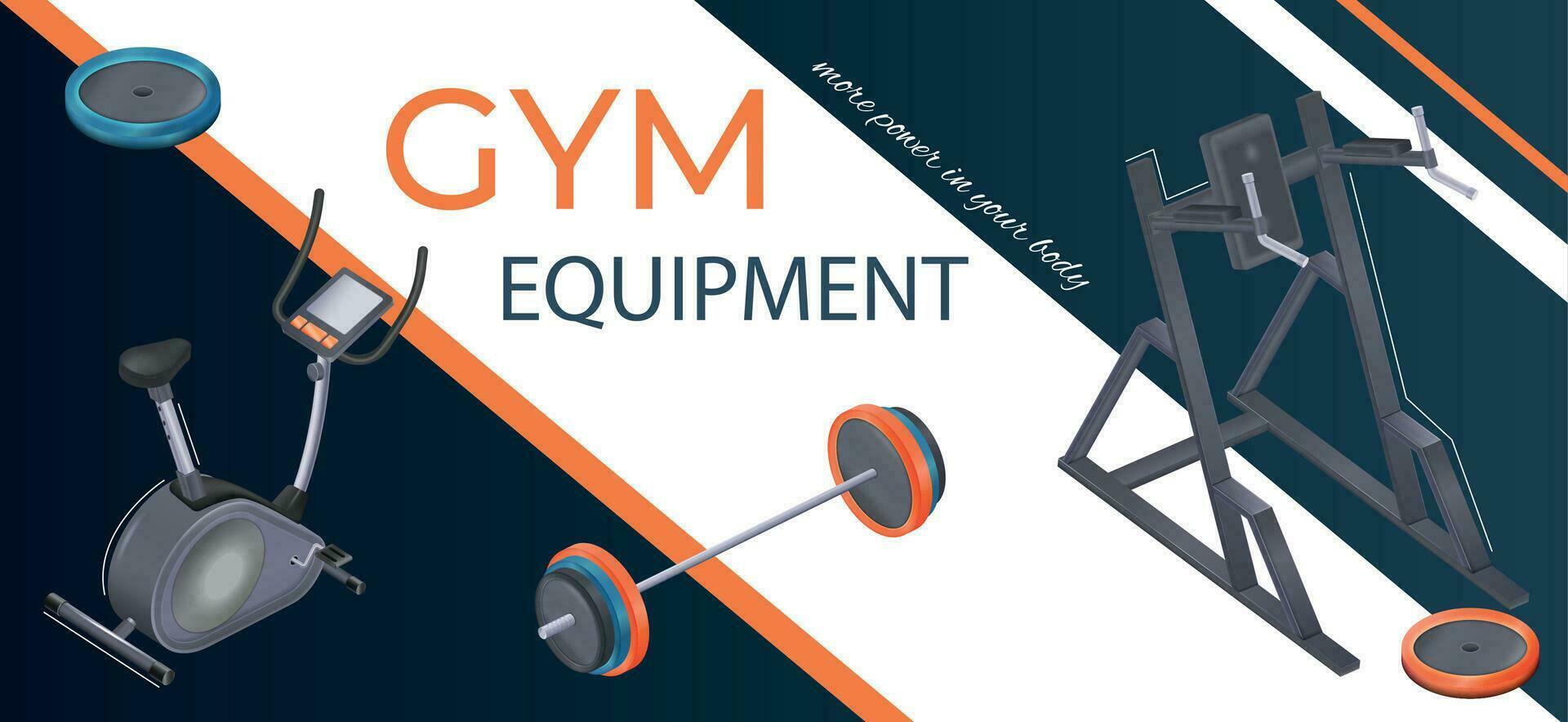Gym Equipment Collage vector
