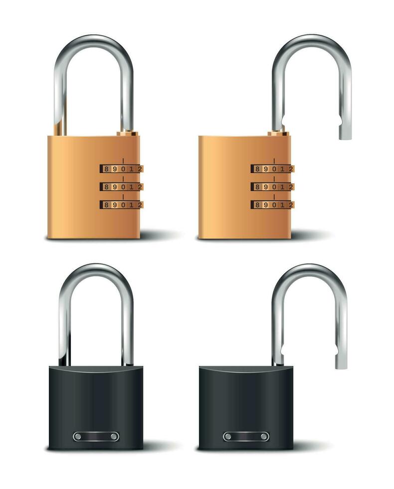 Locks Realistic Set vector