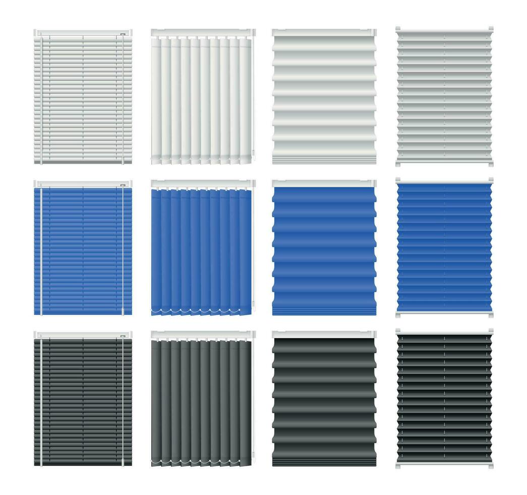 Colored Window Blinds Set vector