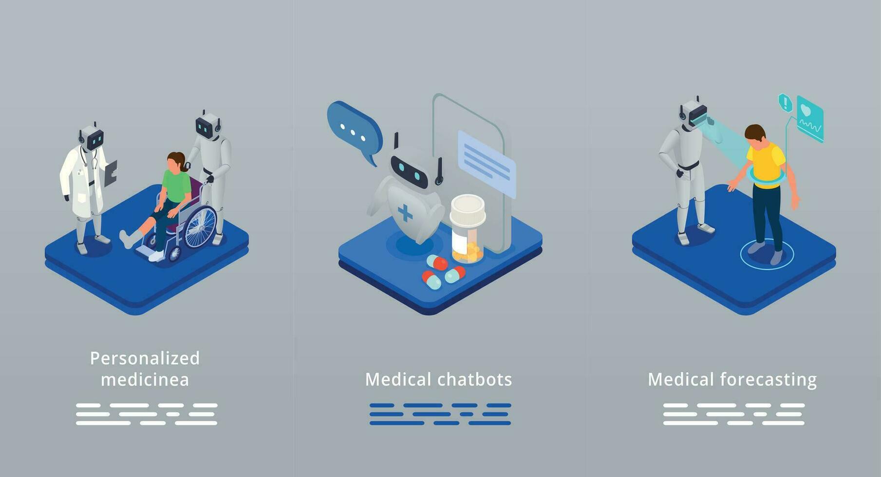 ai en salud cuidado infografia vector