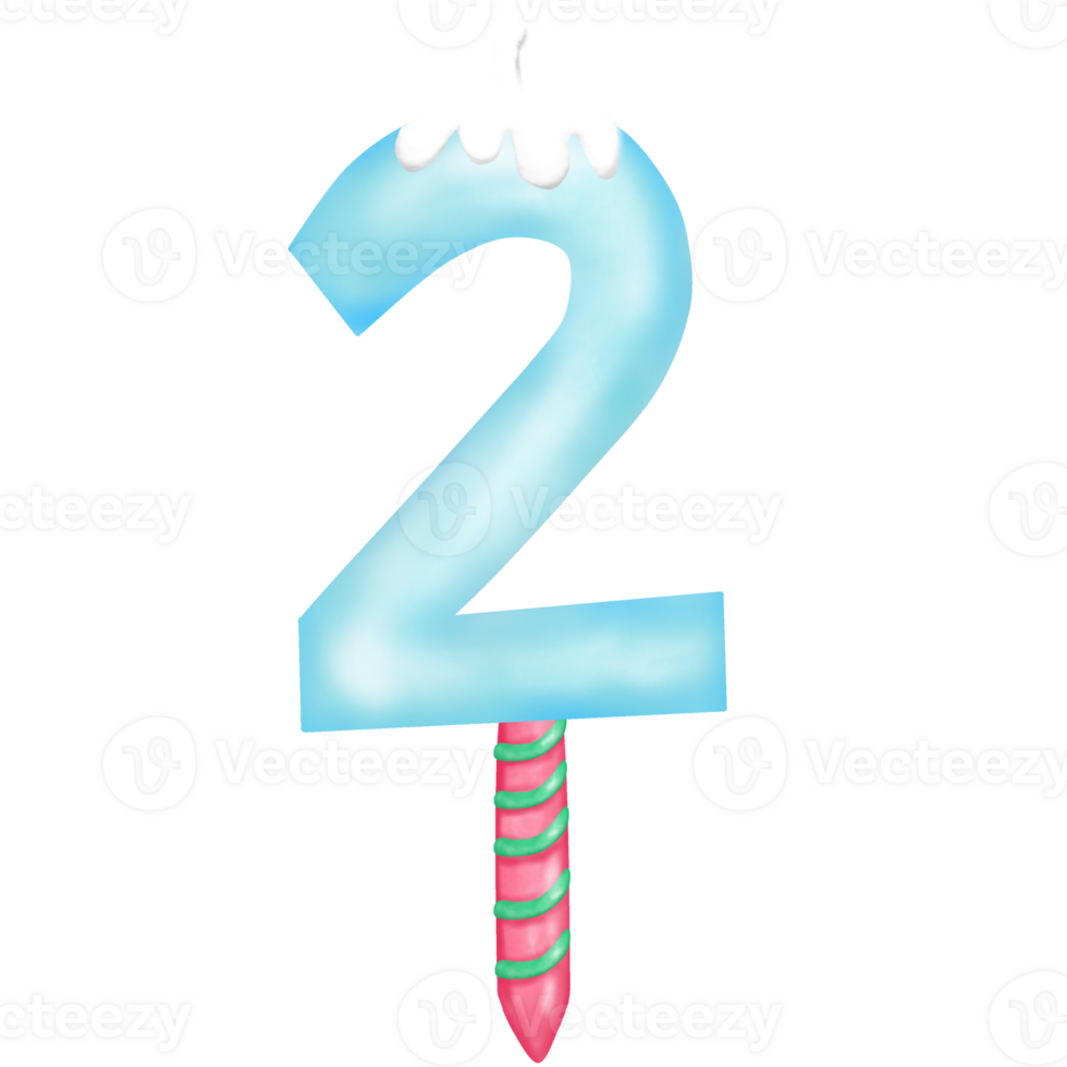 christmas candle with blue number png
