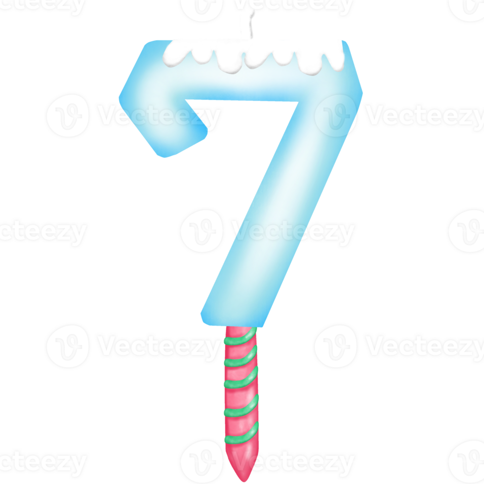 christmas candle with blue number png