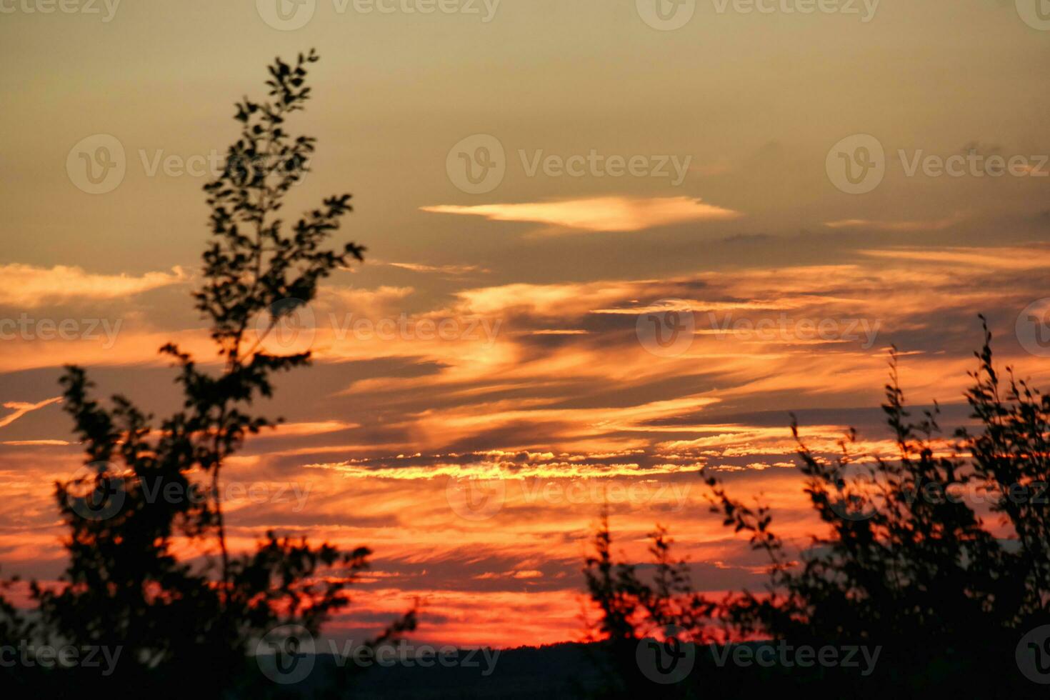 High Angle view of Beautiful Clouds and Sky over Luton City During Sunset photo