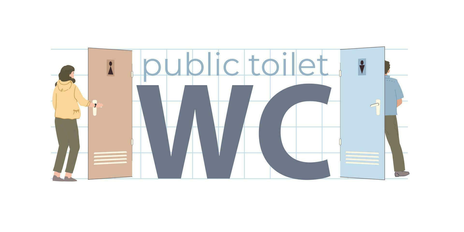 Public Toilet Flat Text vector