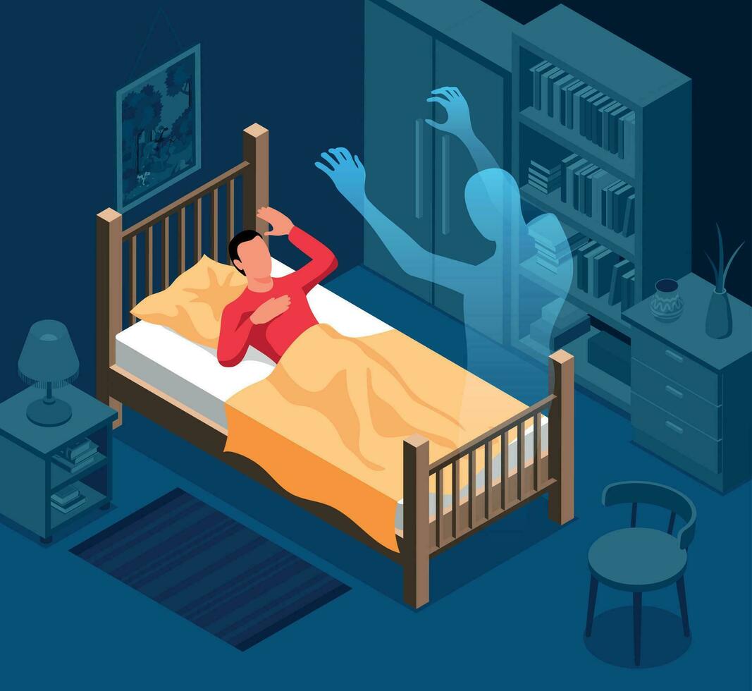 Isometric Nightmare Illustration vector