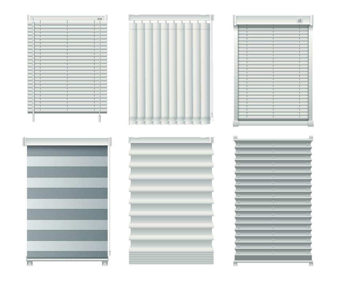 Window Blinds Realistic Set vector