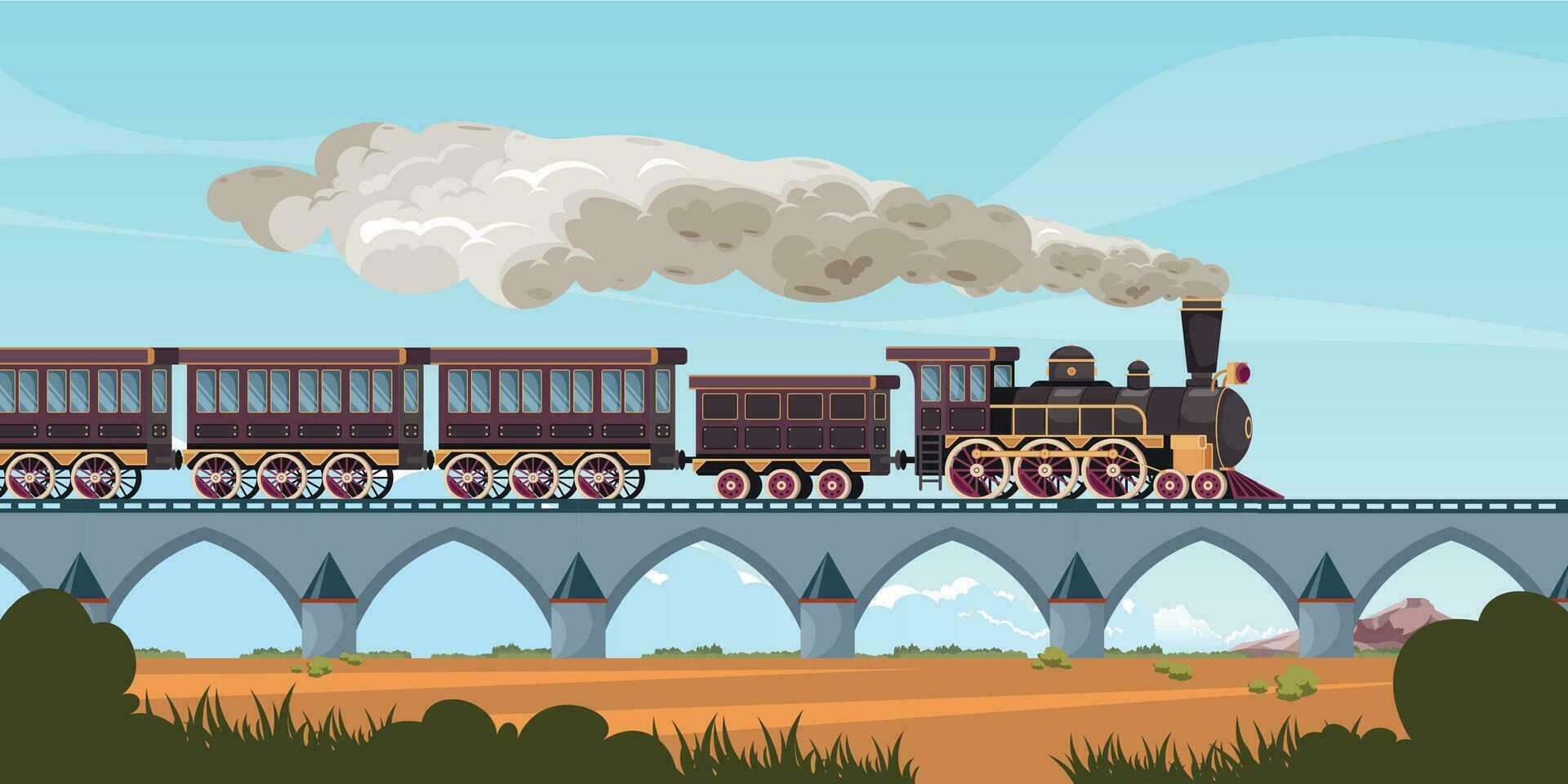 Passenger Carriage Background vector