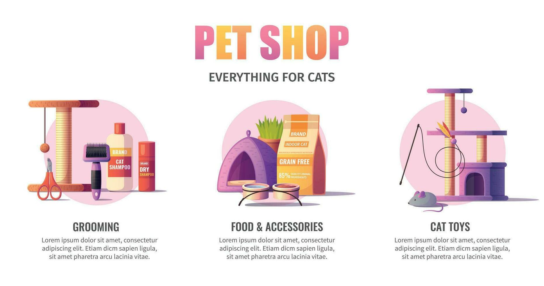 Pet Shop Infographics vector