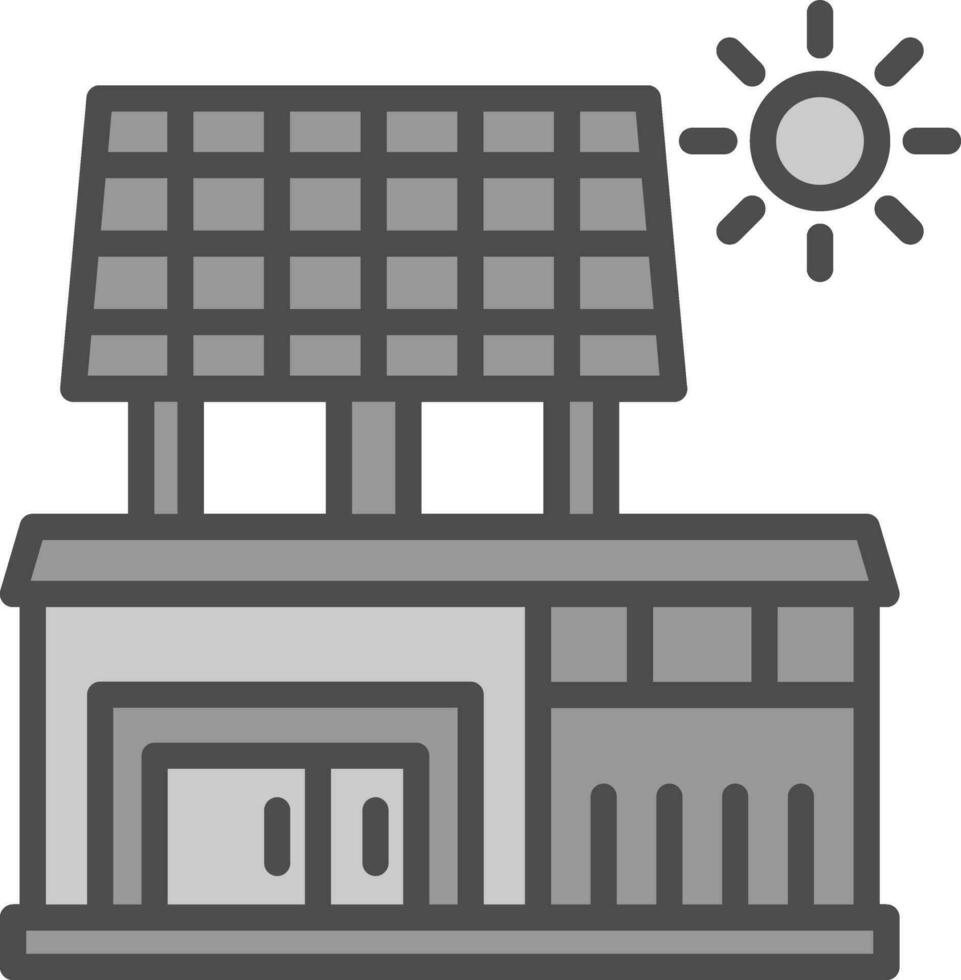 Solar house Vector Icon Design
