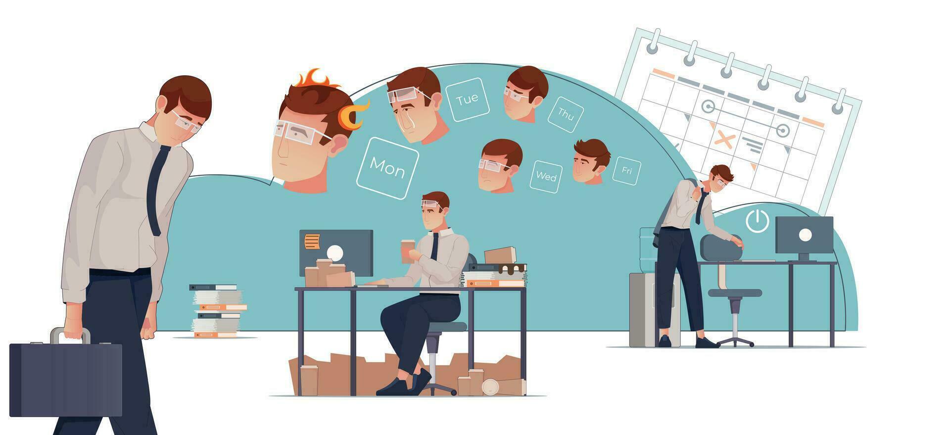 Work Week Flat Concept vector