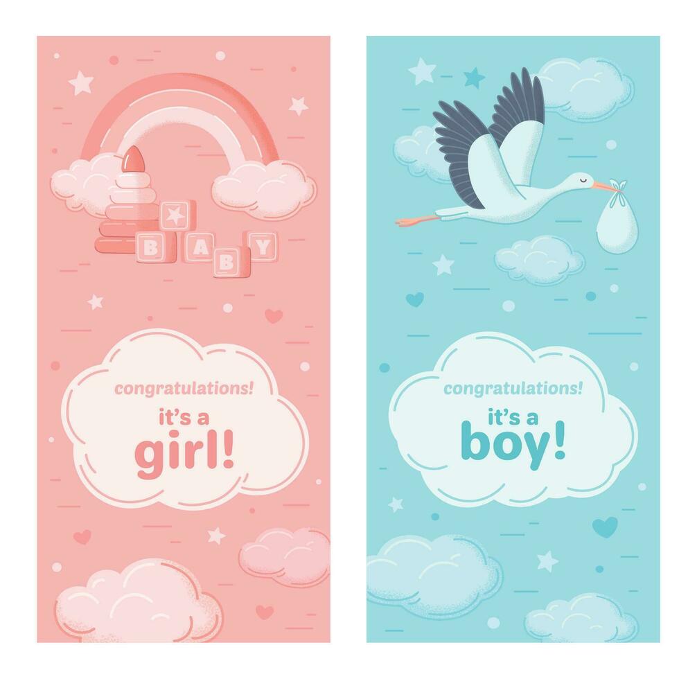 Baby Shower Cartoon Set vector