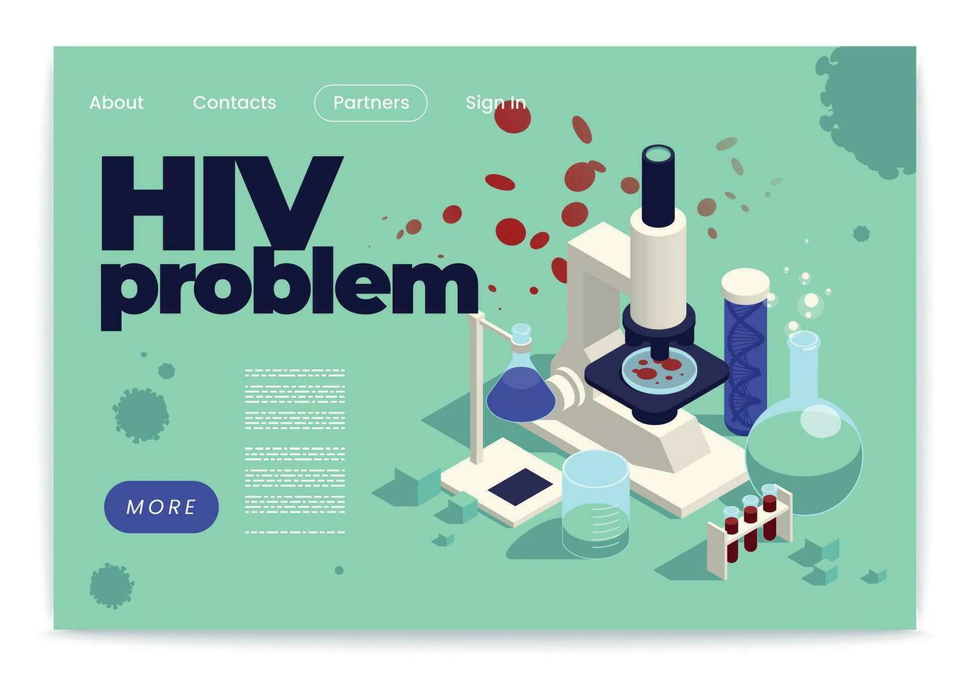 Hiv Isometric Banner vector