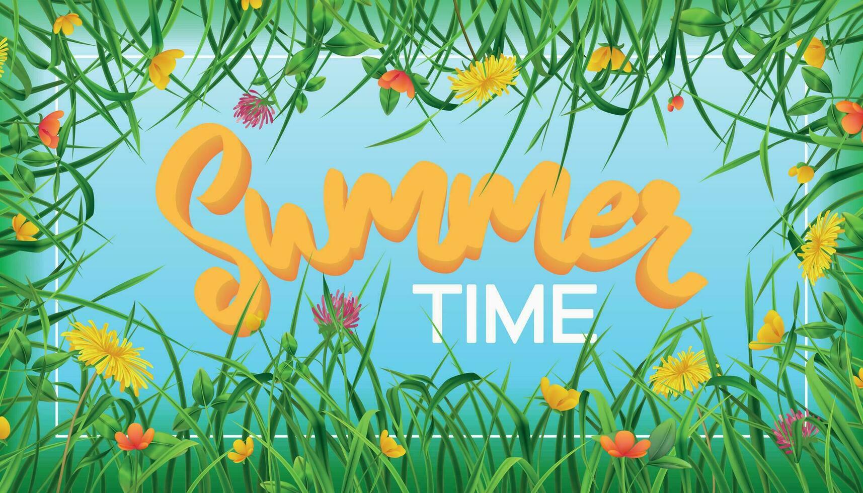 Summer Time Realistic Frame vector