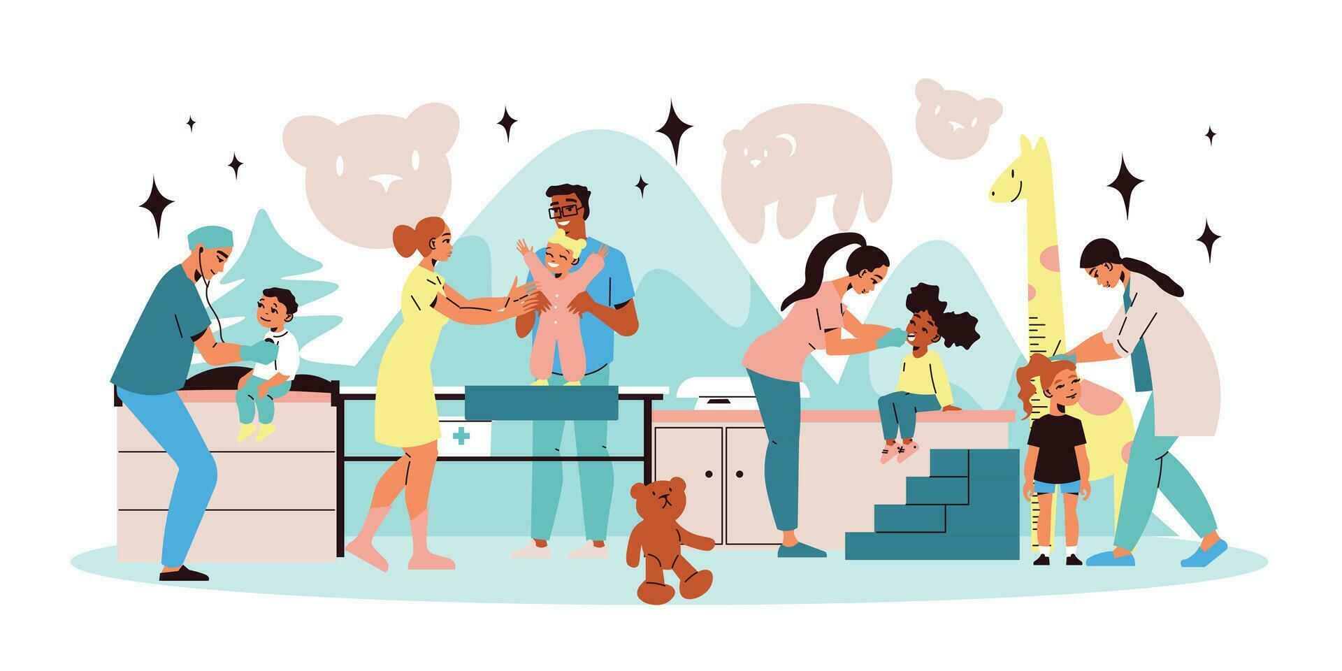 Pediatric Flat Illustration vector