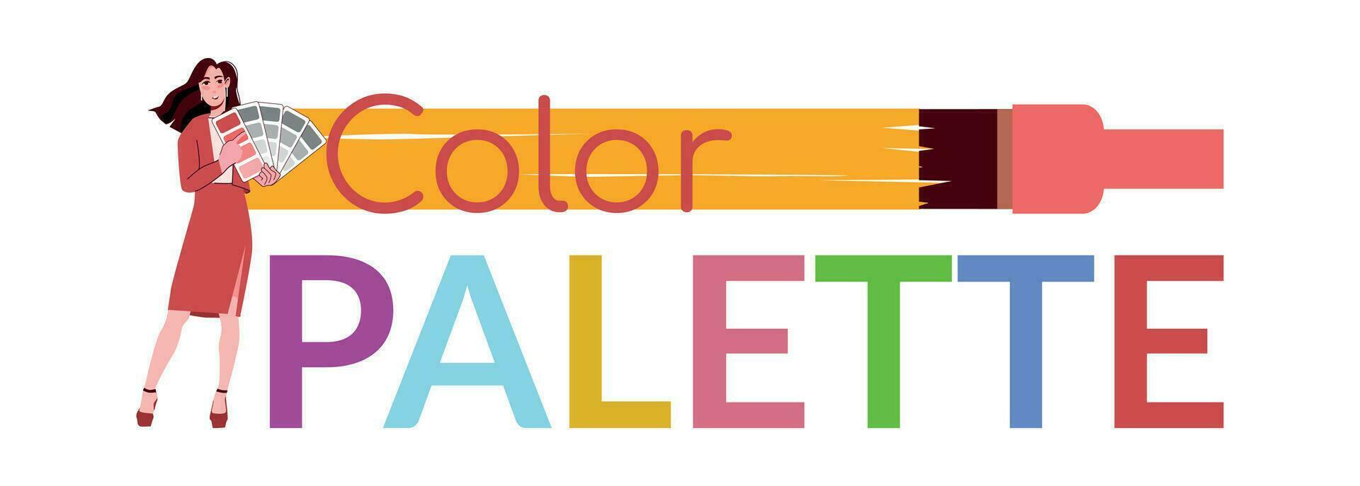 Color Palette Flat Text vector