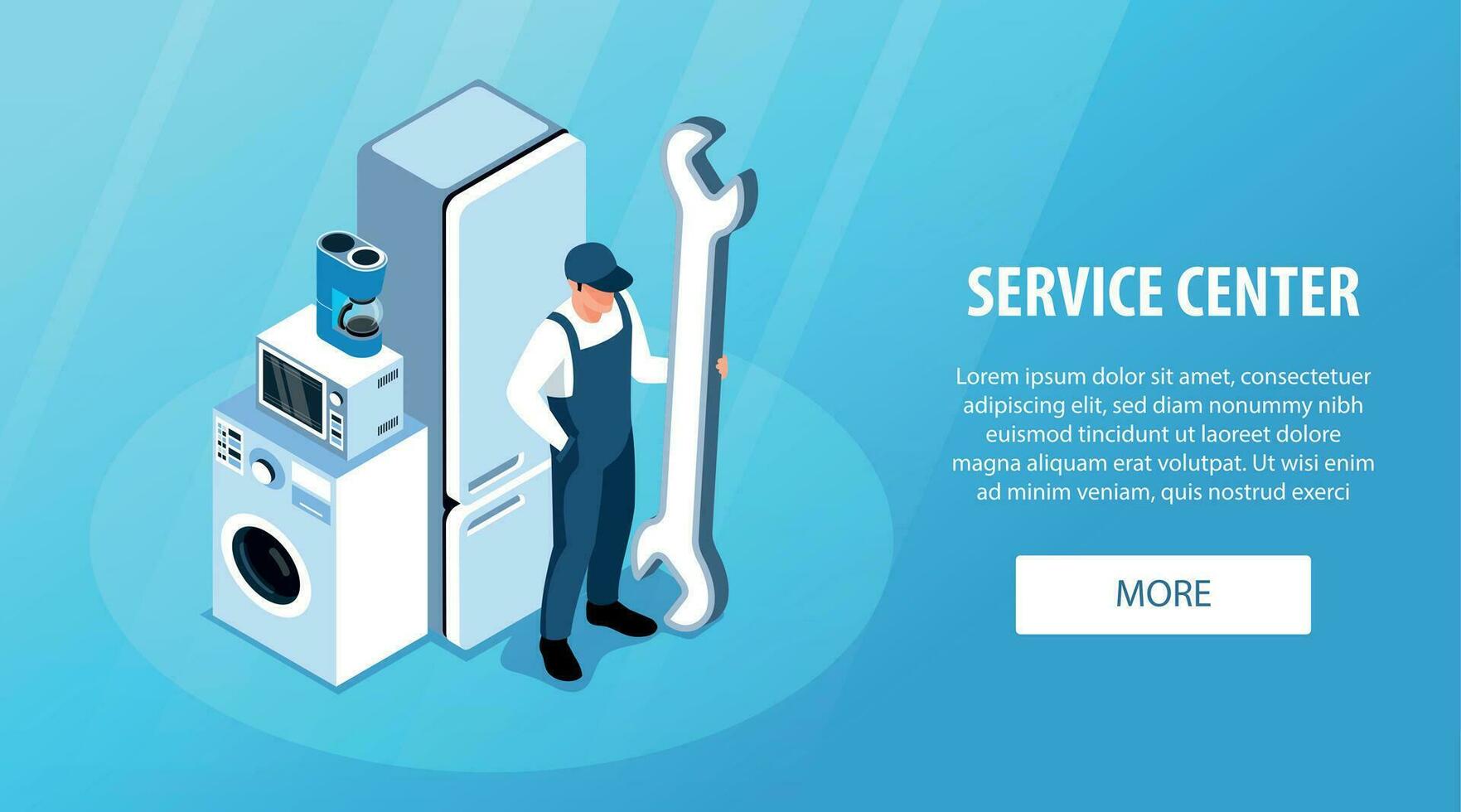 Service Center Horizontal Banner vector