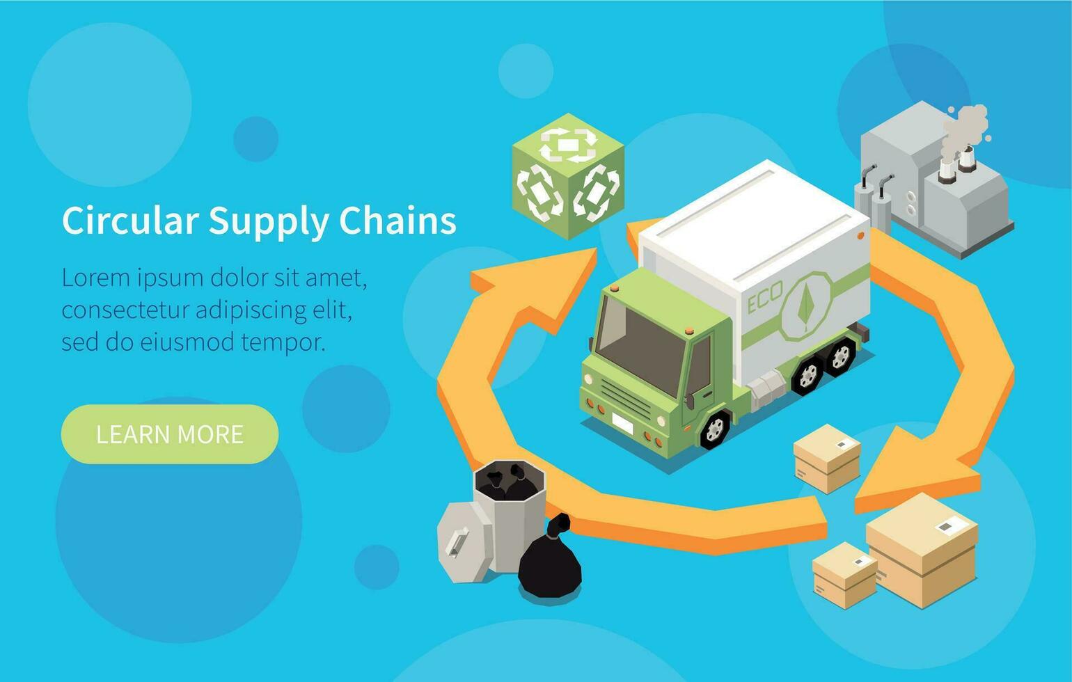 Circular Supply Chains Isometric Banner vector