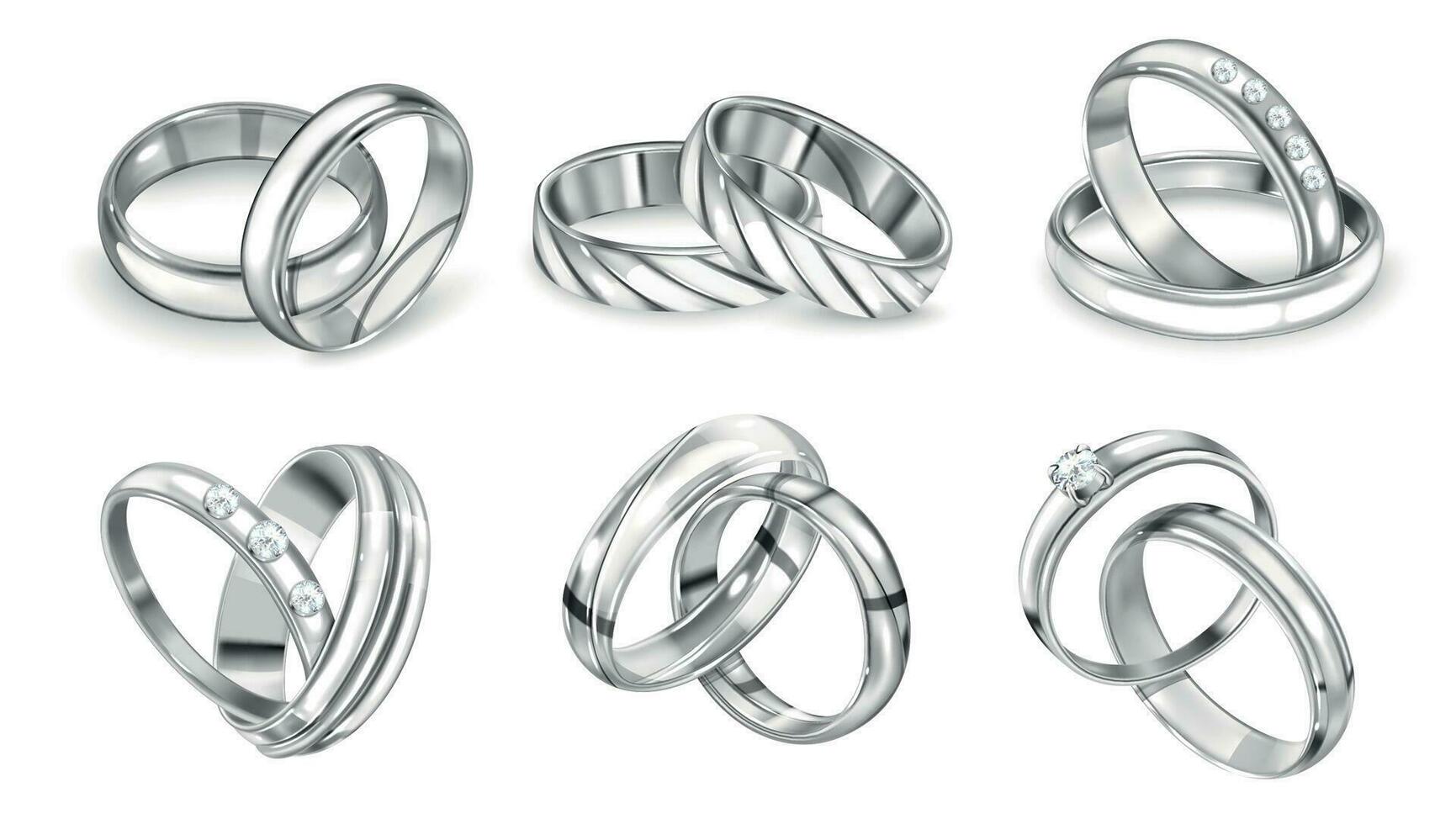 Silver Rings Realistic Set 28706513 Vector Art at Vecteezy