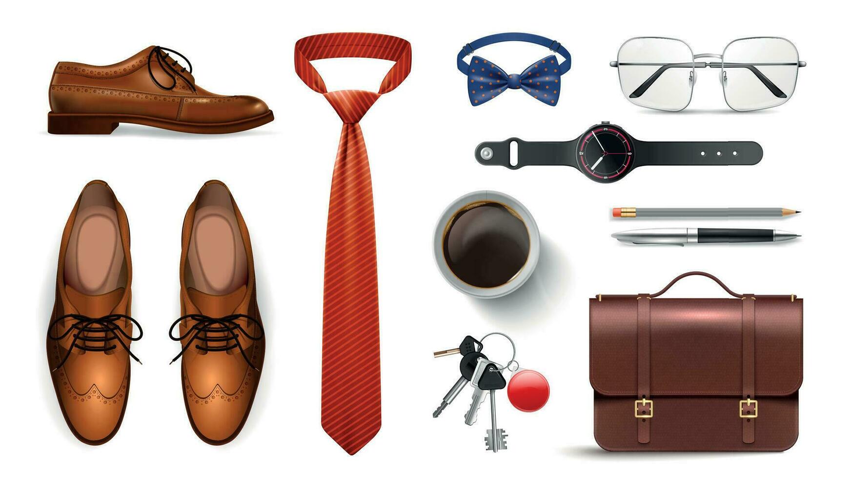 Realistic Gentleman Set vector