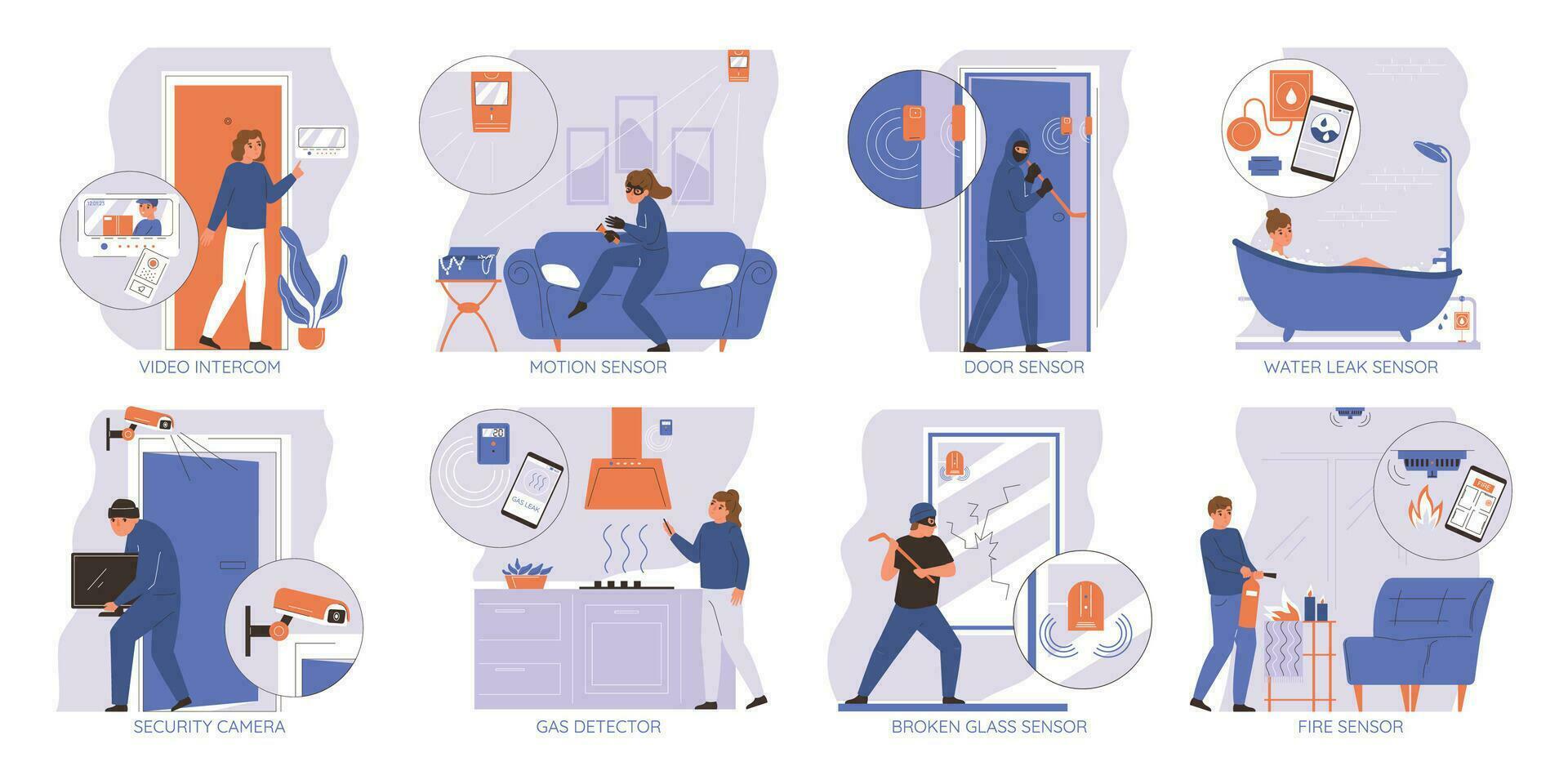 Home Security Set vector