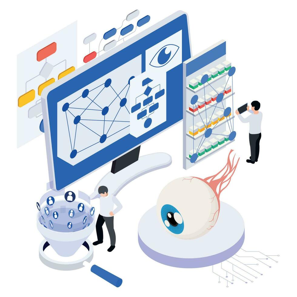 Neuromarketing Isometric Concept vector