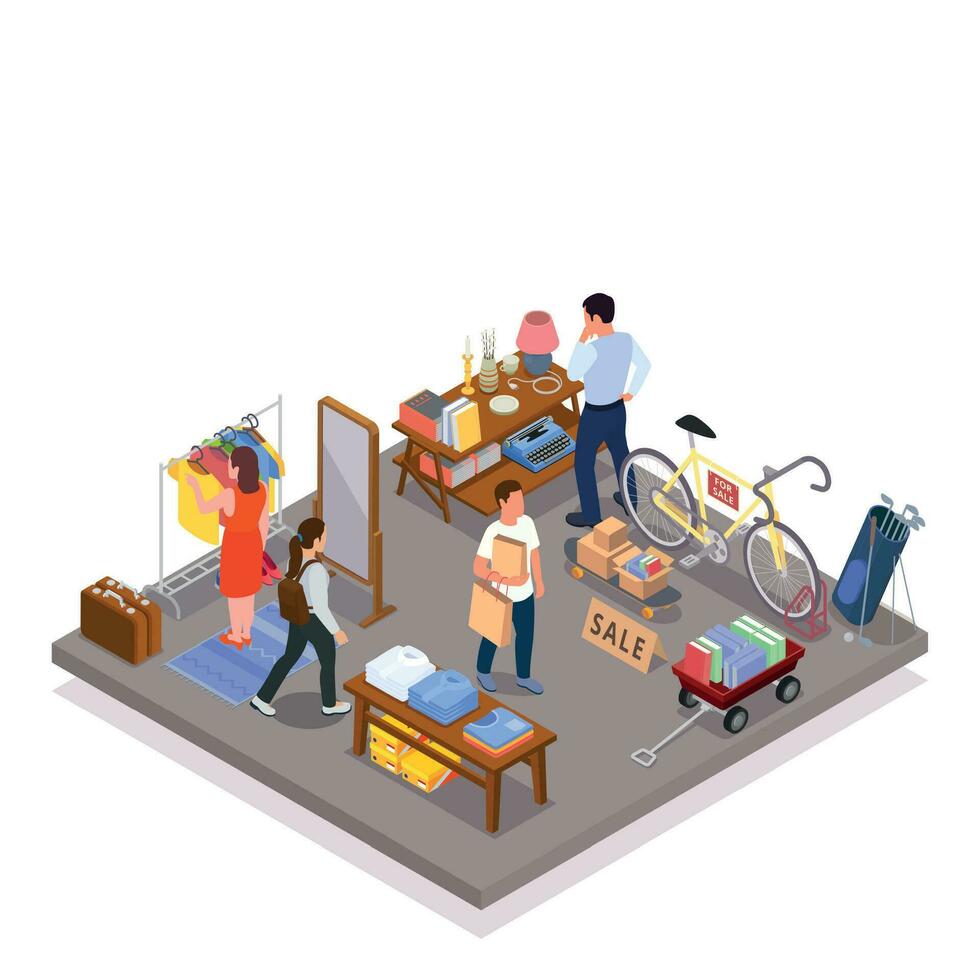 Garage Sale Isometric vector