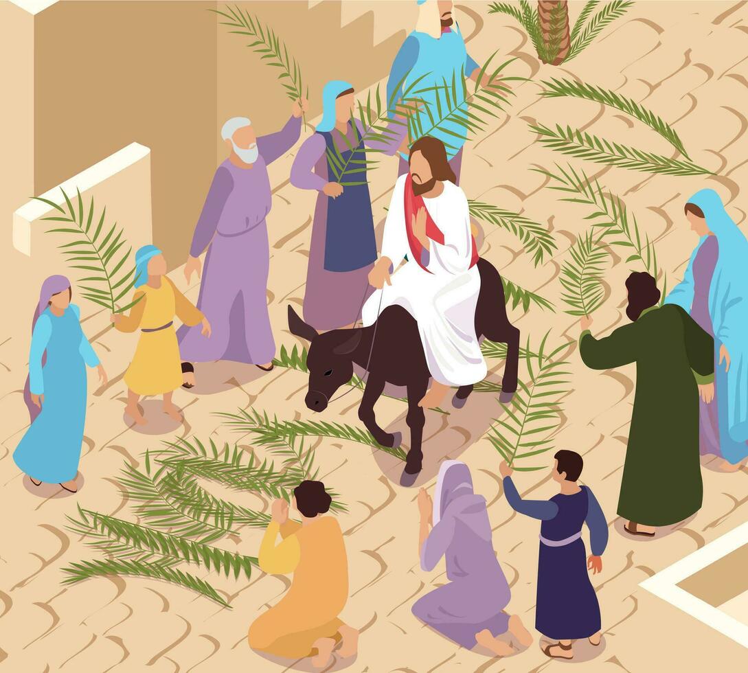 Palm Sunday Christ Illustration vector