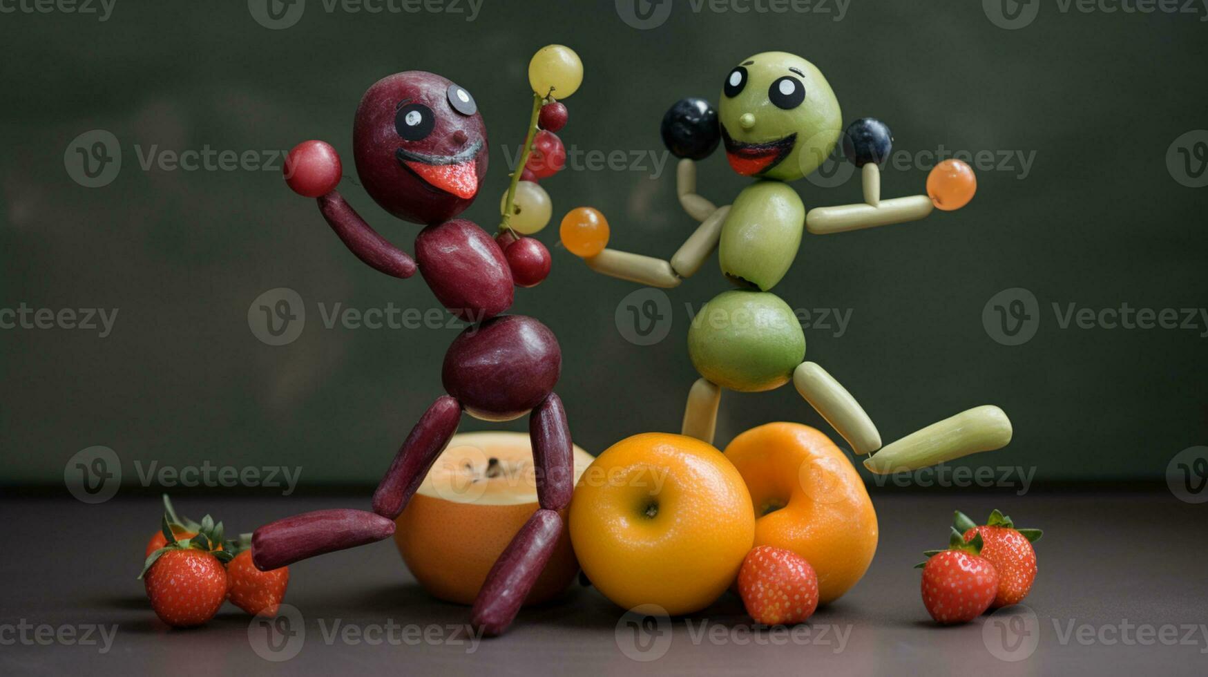 Dancing for love of your fruit and vegetables AI Generated photo