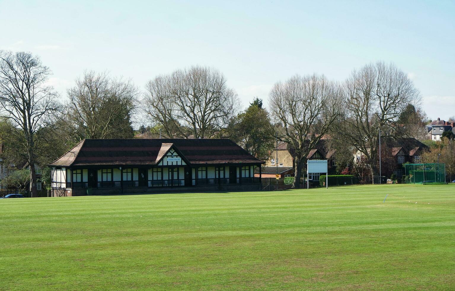 Low Angle View of Wardown Museum and Public Park of Luton City of England Great Britain, Image Captured on a Sunny Day of April 19th, 2023 photo