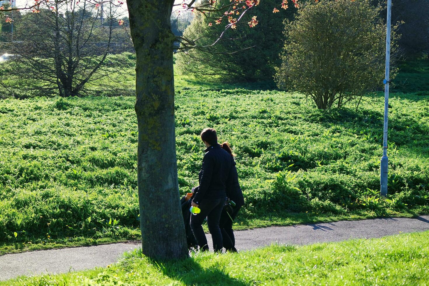 Low Angle View of Wardown Museum and Public Park of Luton City of England Great Britain, Image Captured on a Sunny Day of April 19th, 2023 photo