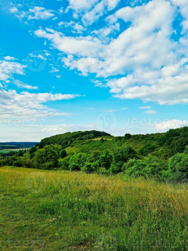 Beautiful Low Angle view of British Landscape and Countryside photo